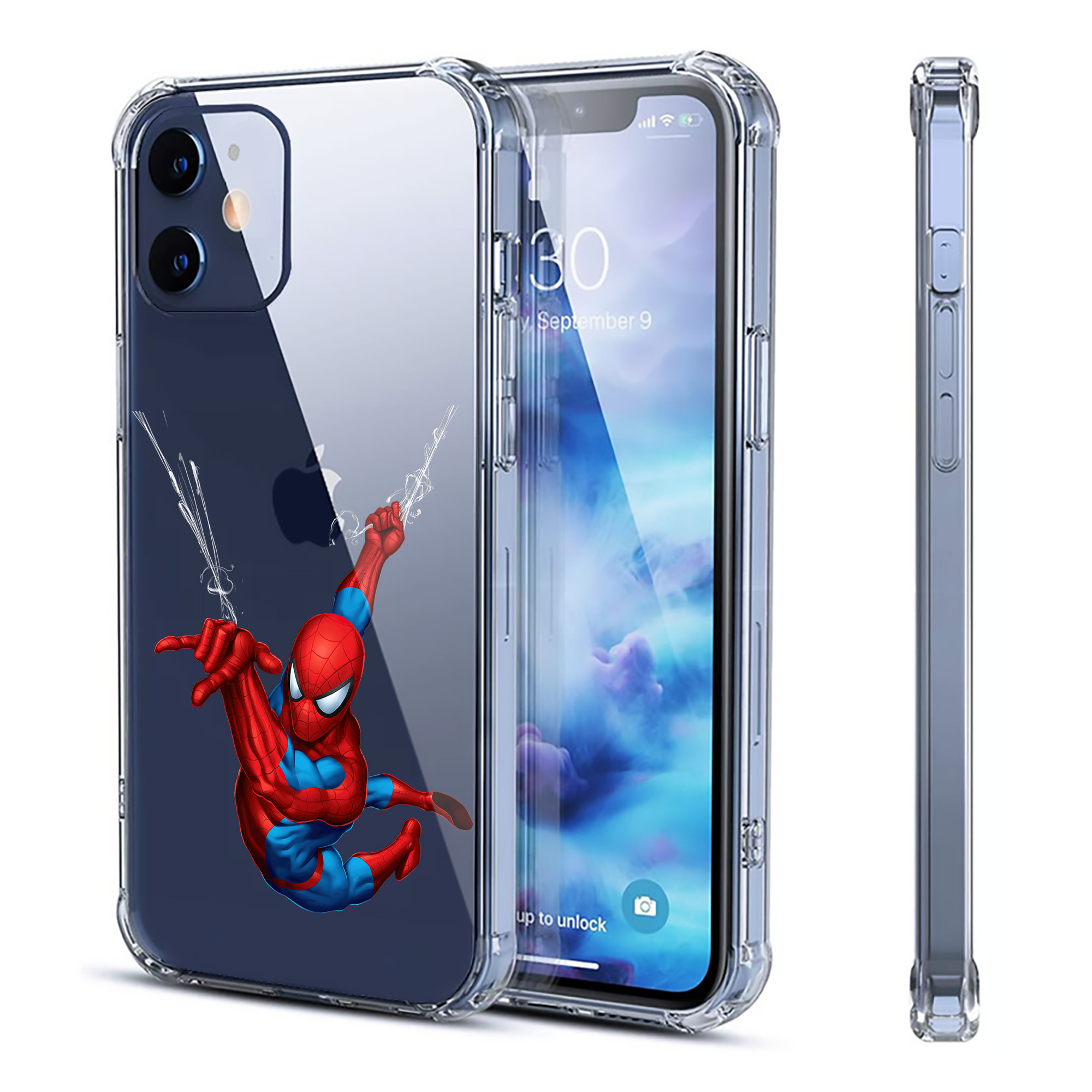 （画像用） Spider Man スパイダーマン 【iPhone 12シリーズ対応】透明スマホケース（クリアソフトケース）